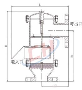 帶呼出接管阻火呼吸閥結(jié)構(gòu)圖